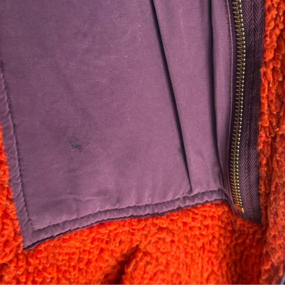 Free People Rivington fleece zip up size Small red with black purple vintage - Picture 12 of 16